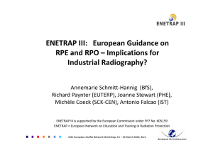 ENETRAP III: European Guidance on RPE and RPO – Implications