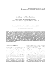 Local Shape from Mirror Reflections - Computational Vision