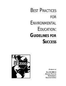 BEST PRACTICES FOR ENVIRONMENTAL EDUCATION