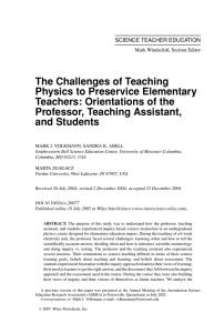 The challenges of teaching physics to preservice elementary