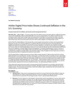 Adobe Digital Price Index Shows Continued Deflation in the U.S.