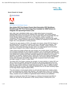 New Adobe PDF Print Engine Powers Next Generation PDF Workflows
