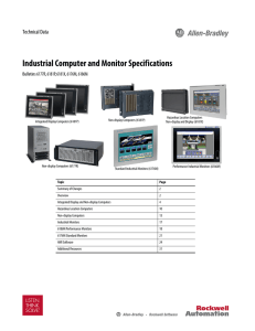 Industrial Computer and Monitor Specifications Technical Data
