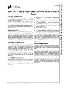 LMH730275 Triple High Speed SSOP Op Amp Evaluation Board