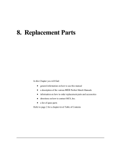 8. Replacement Parts