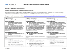 Science - Standards and progression point examples