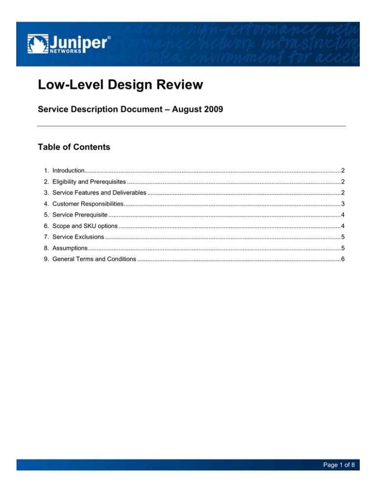 What Should A High Level Design Document Include