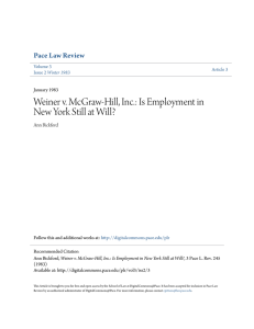 Weiner v. McGraw-Hill, Inc.: Is Employment in New York Still at Will?