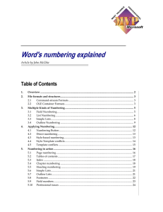 Word`s numbering explained
