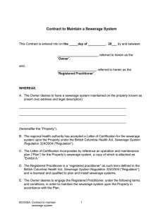 Contract to Maintain a Sewerage System
