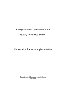 Amalgamation of Qualifications and Quality Assurance Bodies