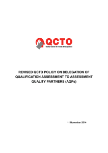 REVISED QCTO POLICY ON DELEGATION OF