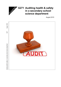 Auditing health safety in a secondary school science department