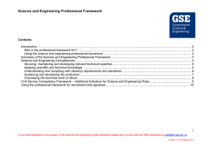 Science and engineering professional framework
