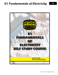 E1 FUNDAMENTALS OF ELECTRICITY SELF STUDY COURSE