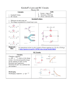 Kirchoff`s Laws and RC Circuits