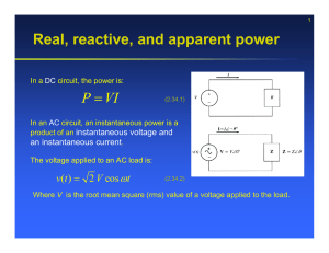 Real, reactive, and apparent power