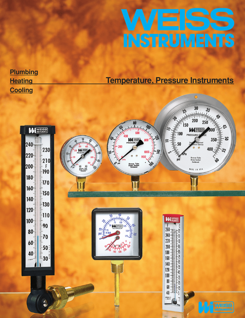 5 scale hot water thermometer, straight form, 2 stem, 1/2 NPT, 40-260F