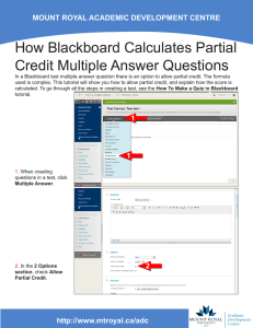 How Blackboard Calculates Partial Credit Multiple Answer Questions