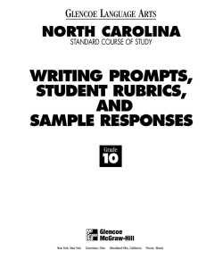 writing prompts, student rubrics, and sample responses