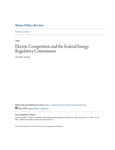 Electric Competition and the Federal Energy Regulatory Commission