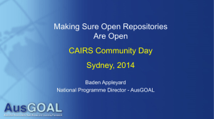 Making Sure Open Repositories Are Open CAIRS