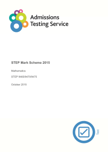 Mark Scheme - STEP Correspondence Course