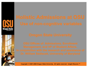 Holistic Admissions at OSU