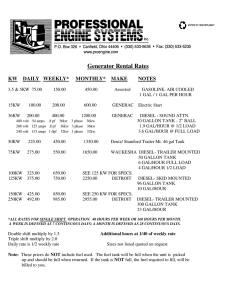 Generator Rental Rates - Professional Engine Systems