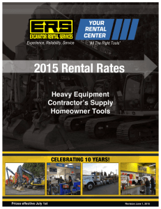 2015 Rental Rates - Your Rental Center