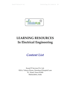 LEARNING RESOURCES In Electrical Engineering Content List