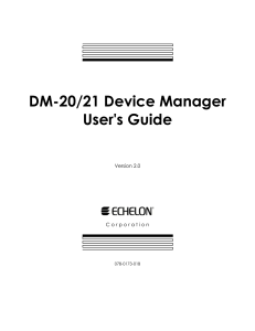 DM-20/21 Device Manager User`s Guide