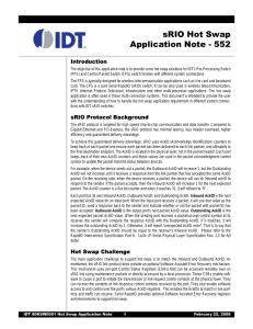 sRIO Hot Swap Application Note - 552