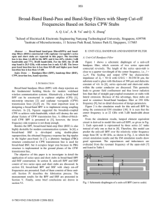 Broad-band bandpass and bandstop filters with sharp cut