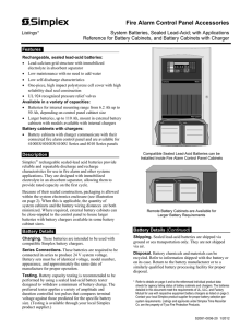 System Batteries, Sealed Lead-Acid, Cabinet