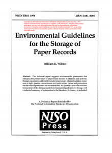 Environmental Guidelines for the Storage of Paper Products