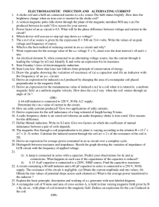 ELECTROMAGNETIC INDUCTION AND ALTERNATING CURRENT