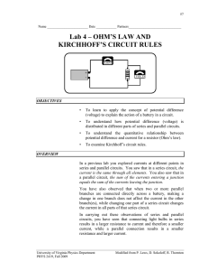 Lab 4 – OHM`S LAW AND KIRCHHOFF`S CIRCUIT RULES