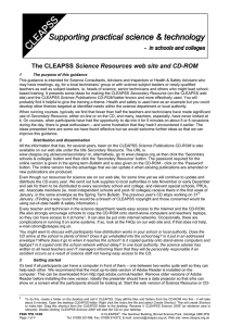 PS 66 The CLEAPSS Science Publications CD