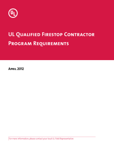 UL Qualified Firestop Contractor Program Requirements