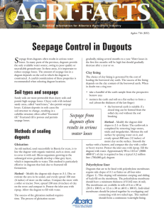 Seepage Control in Dugouts - Alberta Agriculture and Forestry