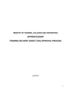 training delivery agent (tda) approval process