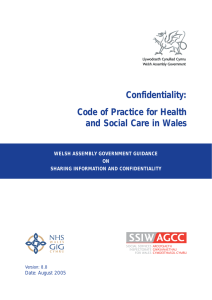 Confidentiality: Code of Practice for Health and Social Care in Wales