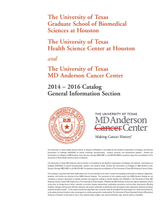 The University of Texas Graduate School of Biomedical Sciences at
