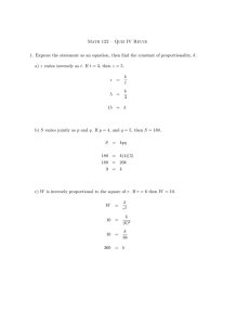 Math 122 – Quiz IV Revue 1. Express the statement as an equation