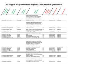 2012 Office of Open Records- Right to Know Request Spreadsheet