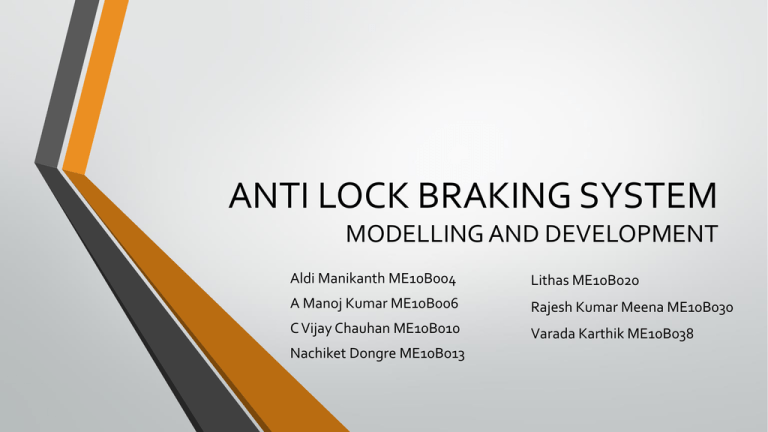 development of anti lock braking system
