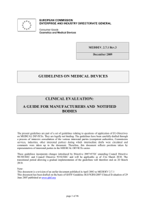 Clinical Evaluation: A Guide for Manufacturers and Notified