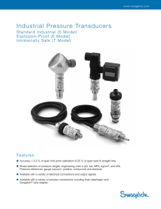 Industrial Pressure Transducers, Standard Industrial, S Model