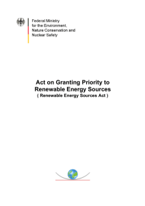 Act on Granting Priority to Renewable Energy Sources ( Renewable